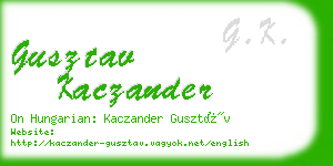 gusztav kaczander business card